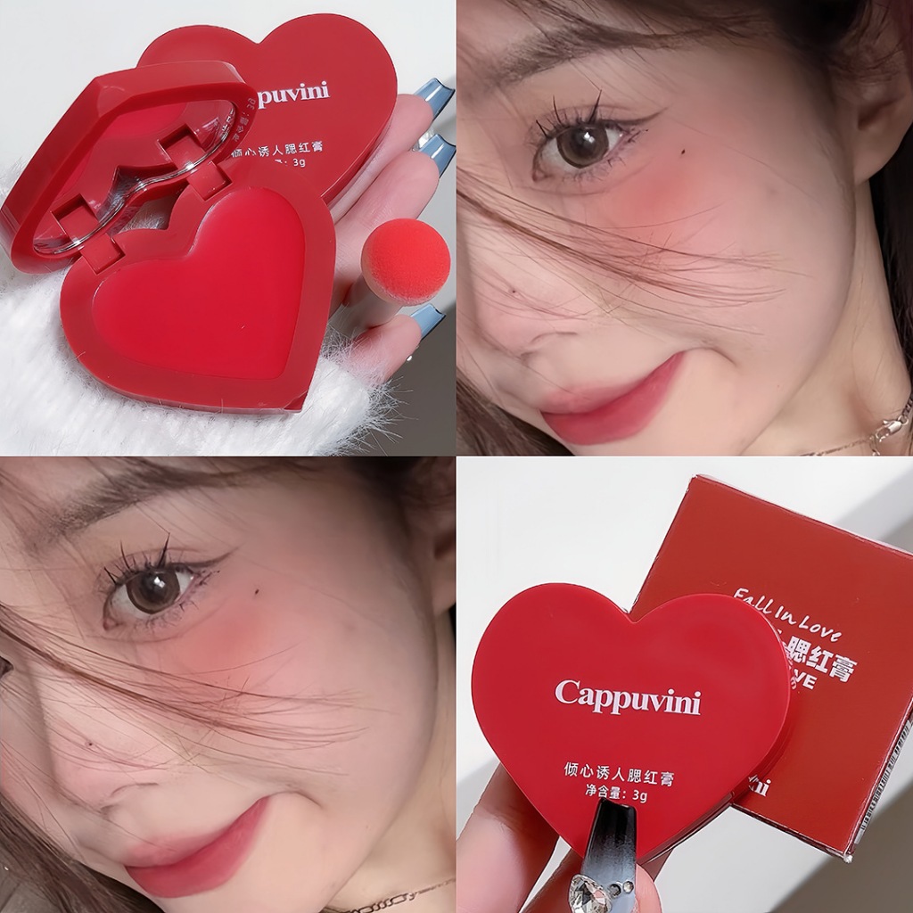 Má Hồng Kem Trái Tim Cappuvini Fall In Love Seductive Blusher Cream CA12