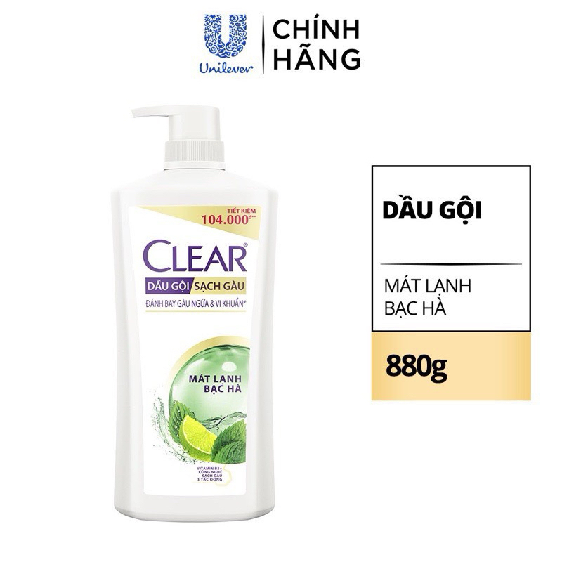 Dầu gội sạch gàu Clear đánh bay gàu & nhờn ngứa, sảng khoái cả ngày dài 630g