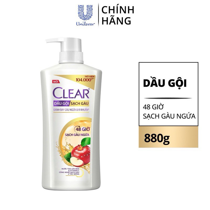 Dầu gội sạch gàu Clear đánh bay gàu & nhờn ngứa, sảng khoái cả ngày dài 630g