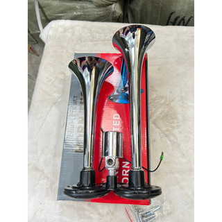 Còi hơi, kèn hơi 2 loa inox, còi hơi điện 12v và 24v cho xe có bình hơi.