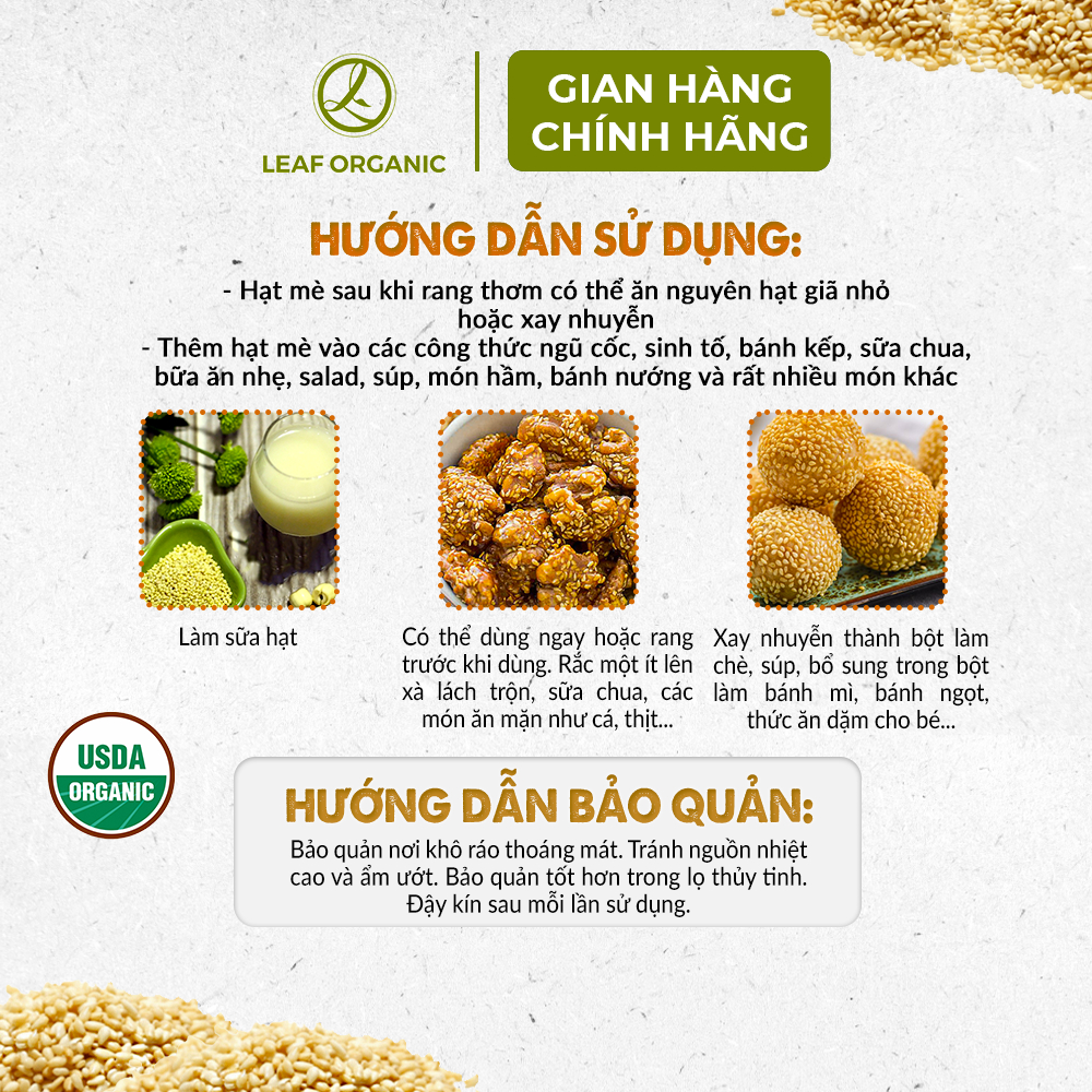 Ảnh Hạt mè hữu cơ thuần chủng không biến đổi gen C'LaVie 200g 3
