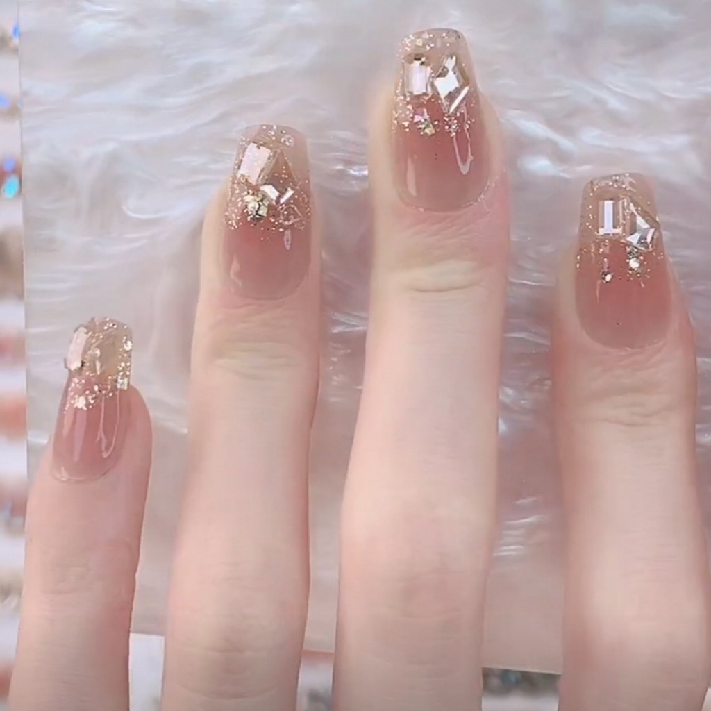 Nail Box Thạch Đính Đá Hin Nail 24 Nail Giả Kèm Keo | Shopee Việt Nam