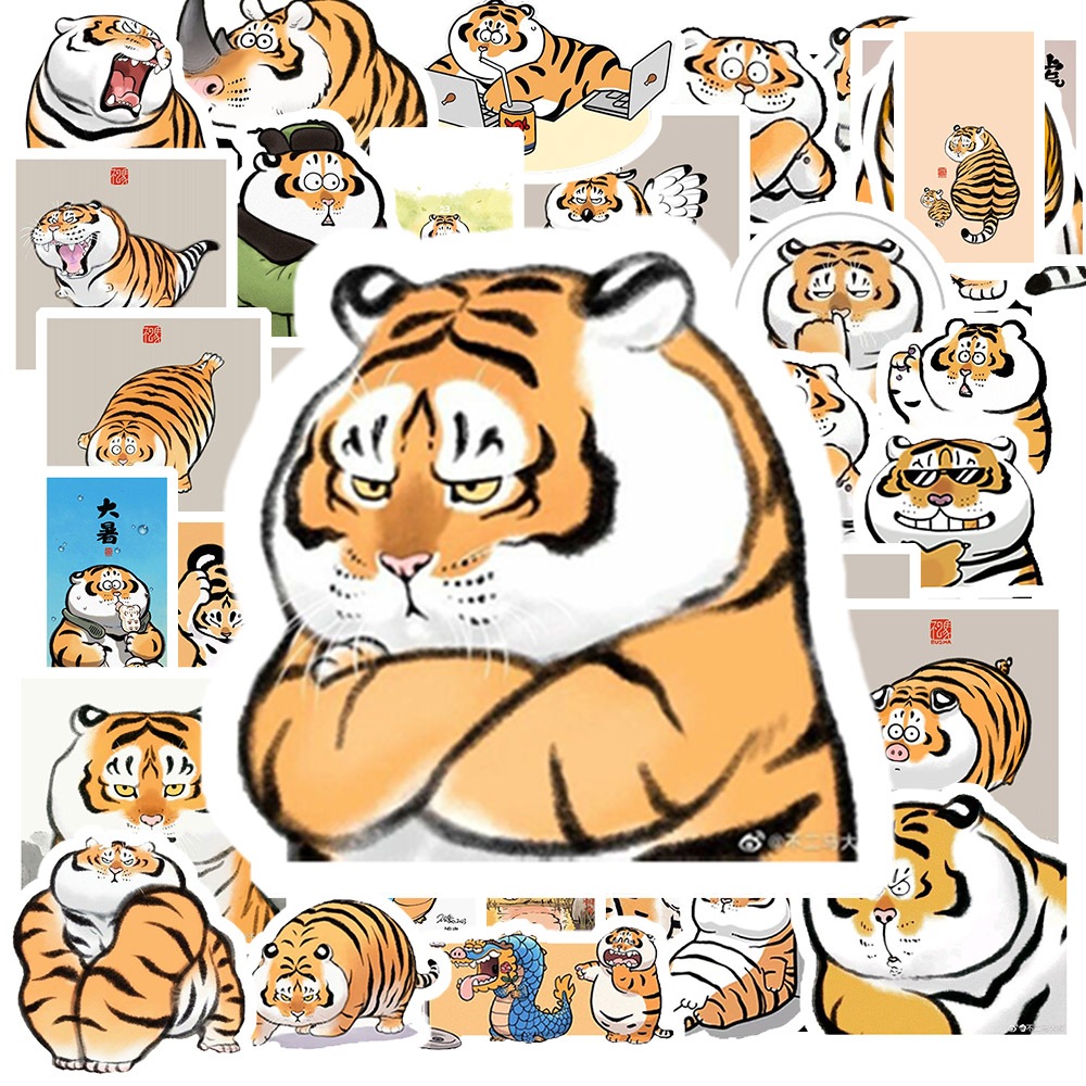 Set 50 Sticker Hình HỔ BÉO VẰN | Decal Phản Quang 7 Màu Halogram ...