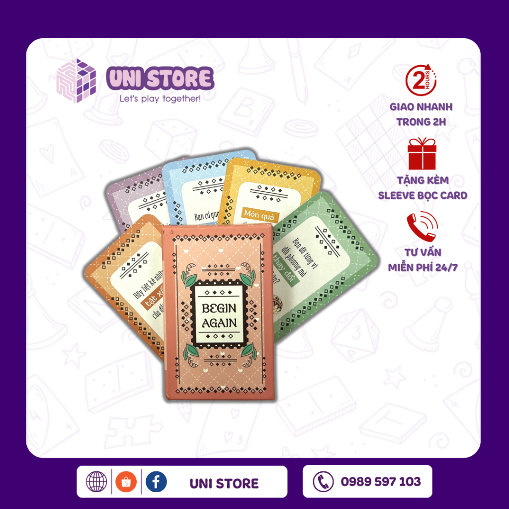 Bộ Bài Begin Again 50 Lá (TẶNG BỌC CARD) | BOARD GAME TRÊN TÌNH BẠN ...
