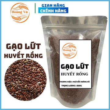 Gạo lứt huyết rồng thơm ngon Hoàng Vũ,gạo lứt ăn kiêng túi 500gr