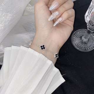 Vòng tay bạc Four Leaf cỏ 4 lá đính đá Bracelet Silver 2186