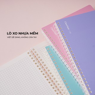 Sổ Lò Xo A5 Kẻ Caro CLASSMATE MACARONS 150 Trang- 100gsm, Thiết Kế Lò Xo Mềm Không Cấn Tay, Bìa Màu Pastel 15-030A5