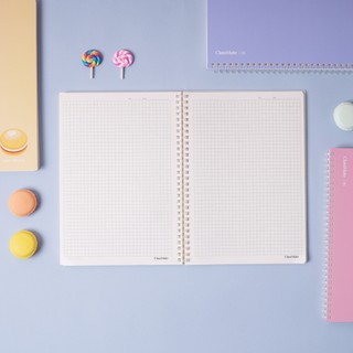 Sổ Lò Xo Kẻ Caro A5/B5 150 Trang MACARON- 100gsm,  Sổ Lò Xo Nhựa Mềm An Toàn Giấy Tráng Keo Không Lem 15-030A5/B5