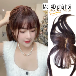 TÓC MÁI GIẢ_mái phủ hói mái thưa 4D được làm từ tóc thật, móc kim thủ công tinh tế