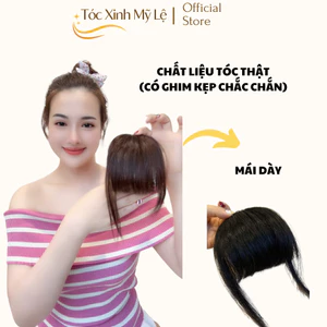 TÓC GIẢ MÁI DÀY_ được làm bằng tóc thật, an toàn cho da đầu [Có ghim kẹp chắc chắn]