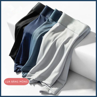 Combo 4 Quần Lót Nam Lụa Lạnh Siêu Mỏng Thoáng Khí, Quần Sịp Boxer Nam Mềm Mại Co Giãn 4 Chiều