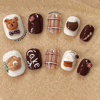 Nailbox nặn gel gấu nổi form ngắn dễ thương