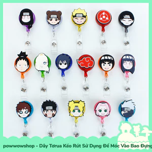 Tơrua Dây Kéo Rút 60cm Móc Bao Đựng Thẻ Nhân Viên Phong Cách Nhân Vật Anime Manga Naruto