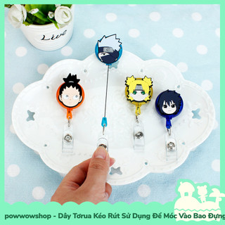 [Sẵn VN - Hỏa Tốc] Tơrua Dây Kéo Rút 60cm Móc Bao Đựng Thẻ Nhân Viên Phong Cách Nhân Vật Anime Manga Naruto