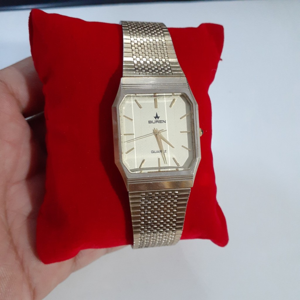 Đồng hồ nam nữ Buren form tank kính vát second hand si Nhật Shopee Việt Nam