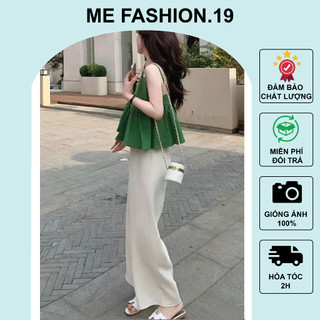 Áo hai dây đi biển màu xanh lá dáng babydoll dây có chốt điều chỉnh phong cách Hàn Quốc phù hợp đi chơi