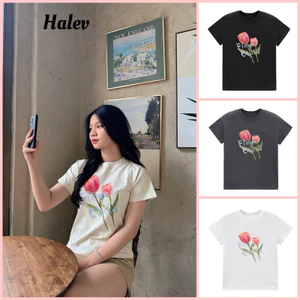 Áo Baby Tee in hình hoa Tulip 100% Cotton 240Gsm
