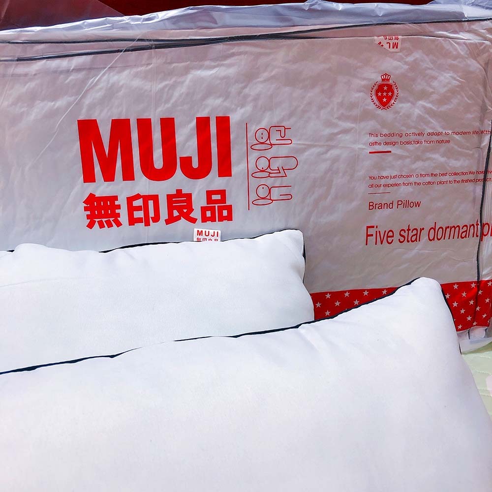 Một đôi ruột gối bông muji chính hãng TOPAZ nhập khẩu cao cấp chất liệu COTTON mang lại cảm giác mềm mại êm ái