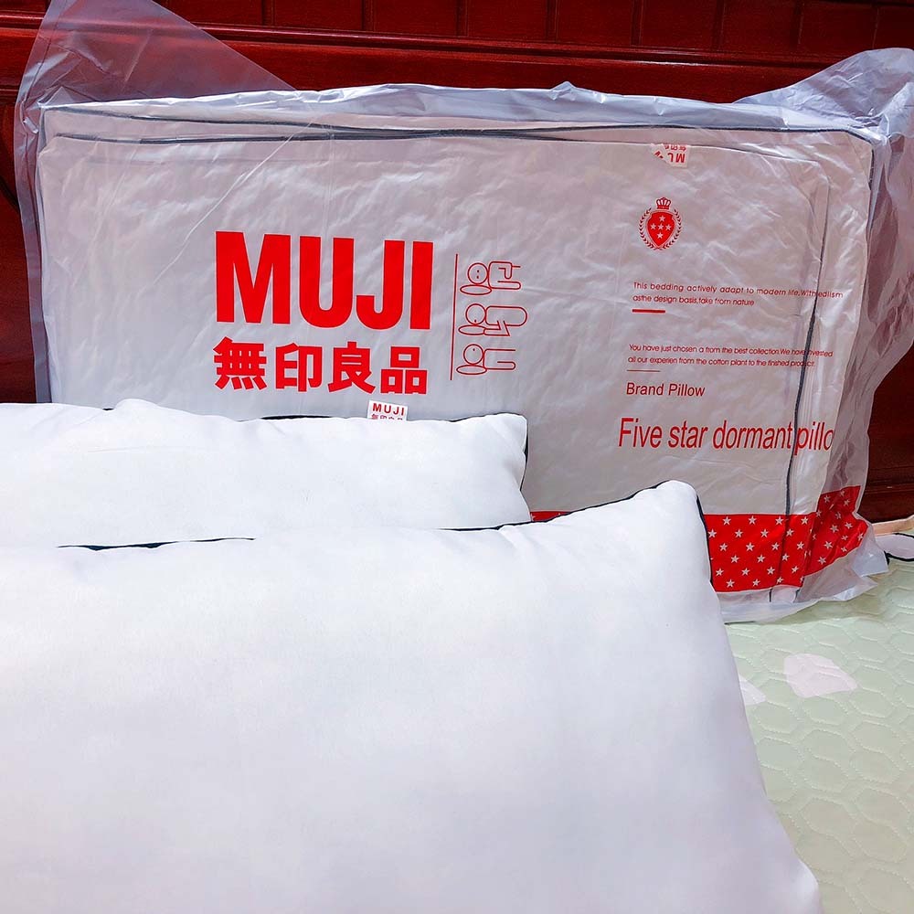 Một đôi ruột gối bông muji chính hãng TOPAZ nhập khẩu cao cấp chất liệu COTTON mang lại cảm giác mềm mại êm ái