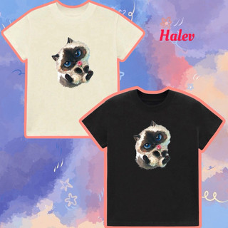 Áo thun Baby tee in hình mèo hoa hồng cổ điển 100% Cotton