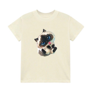 Áo thun Baby tee in hình mèo hoa hồng cổ điển 100% Cotton
