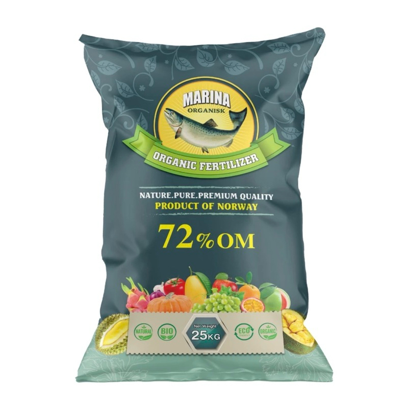 Phân tan chậm hữu cơ đạm cá hồi Marina Organisk 72%OM chính hãng nhập khẩu từ Nauy