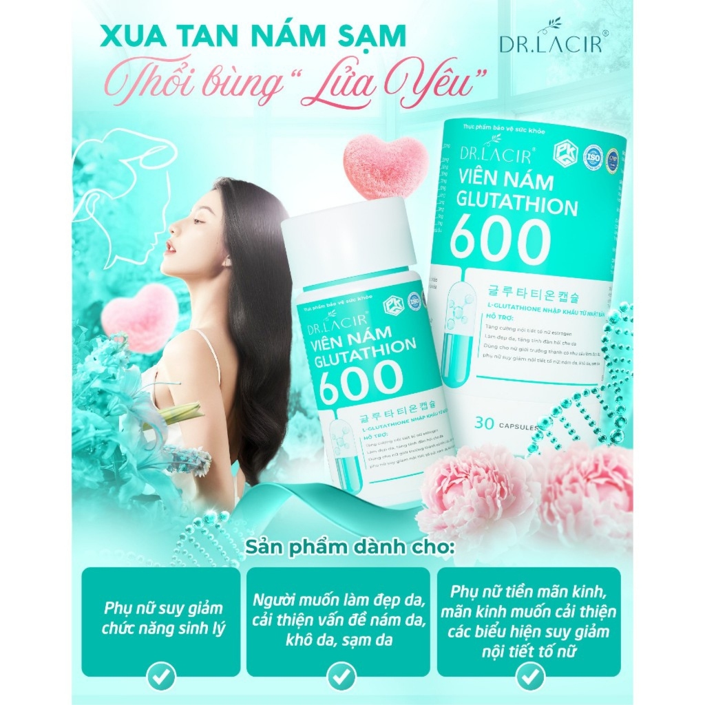 dr lacir glutathione 600 review Viên uống trắng da mẫu mới, glutathione plus Lacir, viên uống mờ nám, mờ thâm How Much Vitamin B12 Professional whitening toner Size:120 Capsules