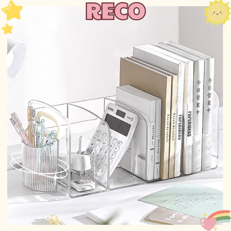 Kệ Bookend Nhiều Ngăn Trong Suốt Đựng Sách Tài Liệu Kèm Ống Bút Trang ...