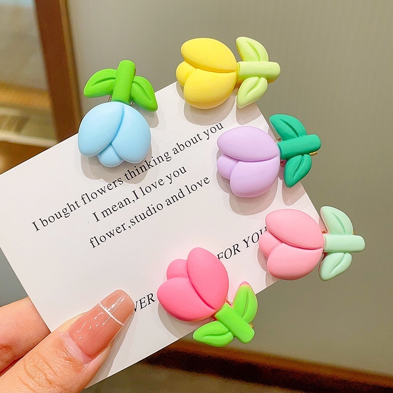 🌷Set 5 Kẹp Tóc Hoa Tulip 🌷 Mini Dễ Thương Thời Trang Hàn Quốc Cho Bé Gái🌷