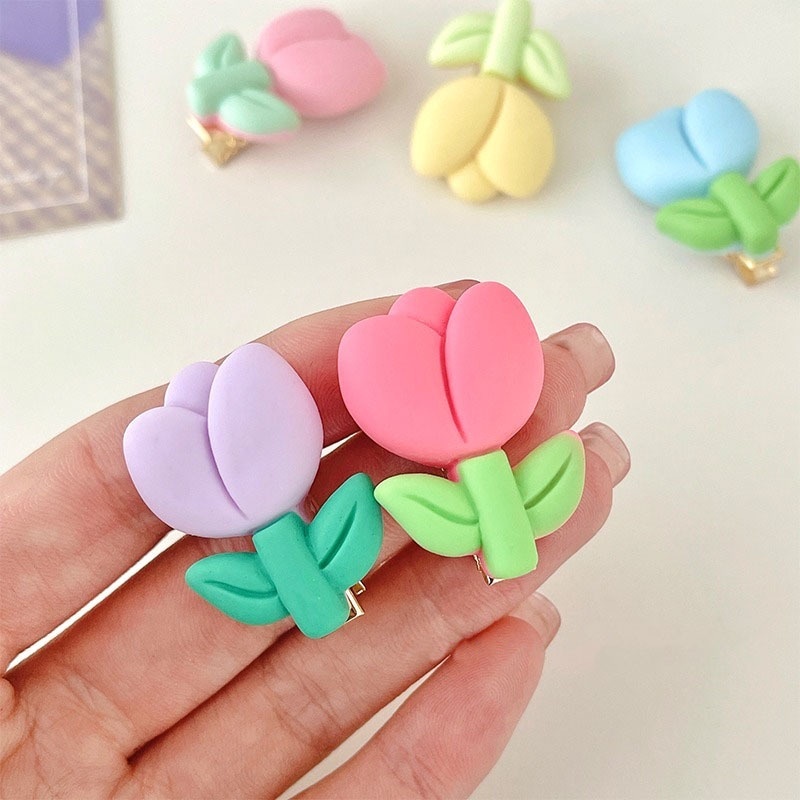 🌷Set 5 Kẹp Tóc Hoa Tulip 🌷 Mini Dễ Thương Thời Trang Hàn Quốc Cho Bé Gái🌷
