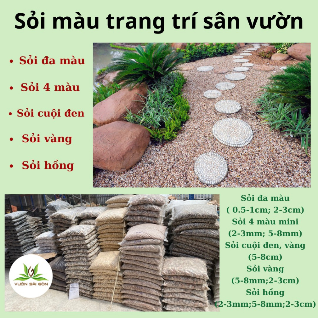 Tổng hợp các loại sỏi có tại Vườn Sài Gòn