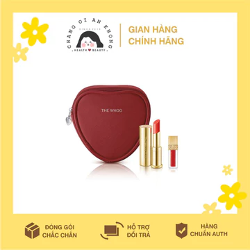 SET SON DƯỠNG WHOO đỏ tặng ví da cực xinh và 1 cây son kem