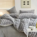 Bộ chăn ga nỉ lông hồ li, full màu, ấm áp, mịn màng CB2 set  4 món ga, chăn kèm 2 vỏ gối đầu dày dặn — ảnh 3