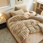 Bộ chăn ga nỉ lông hồ li, full màu, ấm áp, mịn màng CB2 set  4 món ga, chăn kèm 2 vỏ gối đầu dày dặn — ảnh 5