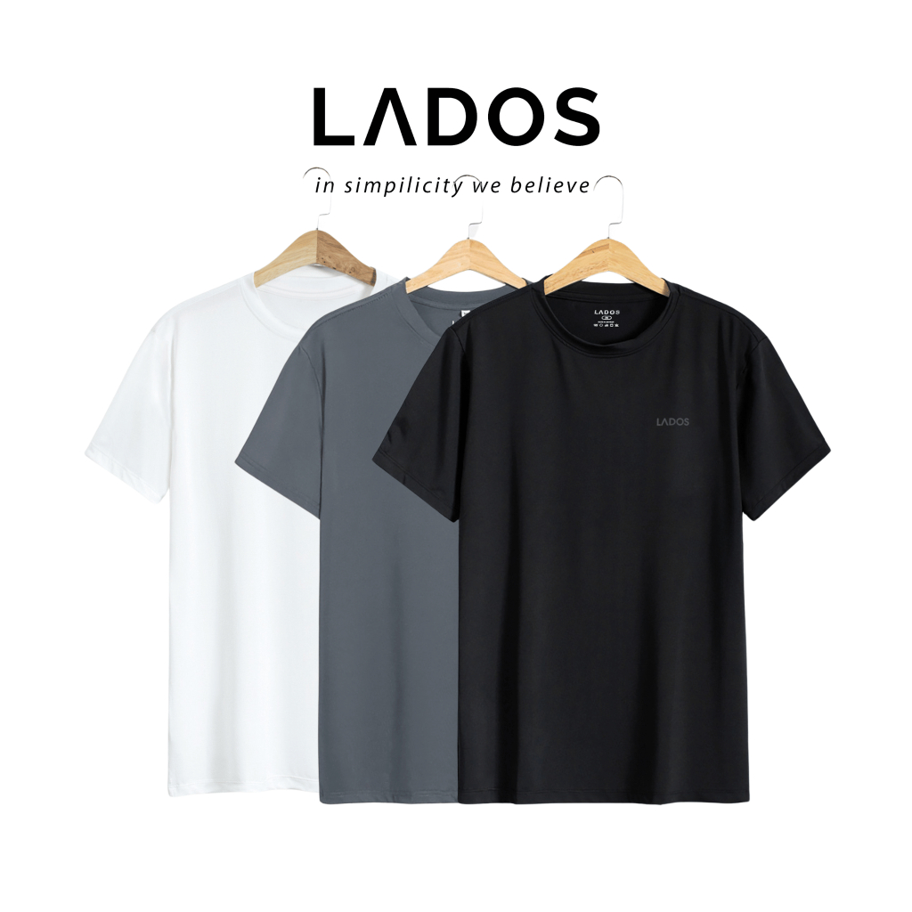 Áo thun thể thao nam cổ tròn LADOS - 9073 - Vải thun mát mẻ co giãn, thoải mái, mặc đi chơi, tập gym, dạo phố