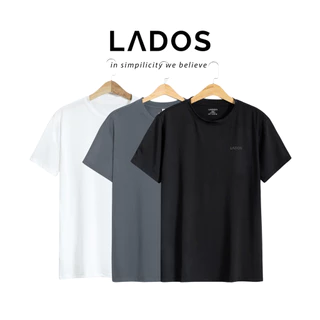 Áo thun thể thao nam cổ tròn LADOS - 9073 - Vải thun mát mẻ co giãn, thoải mái, mặc đi chơi, tập gym, dạo phố