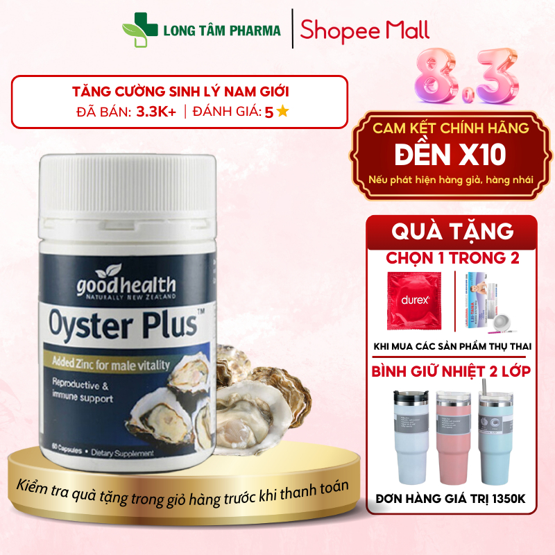 Tinh chất hàu biển Good Health Oyster Plus New Zealand tăng cường sinh lý nam giới hộp 60 viên