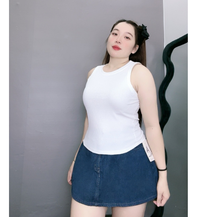 Áo Ba Lỗ Bigsize Nữ Nhiều Màu,Áo Kiểu Croptop Big Size Chất Gân Tăm Giãn Mạnh Form Rộng Mặc Mát G8