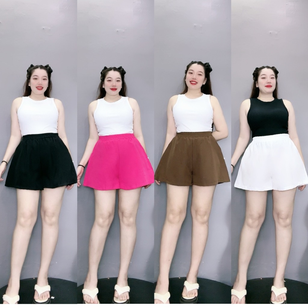 Quần Đùi Dáng Chữ A Bigsize Nữ,Quần Short Dáng Chữ Vải For Nhẹ Mặc Thoáng Mát Q500