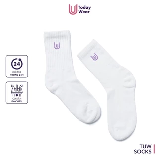 Tất vớ nữ thể thao cao cổ Today U Wear chất liệu co giãn thoáng mát có lớp đệm chống chai