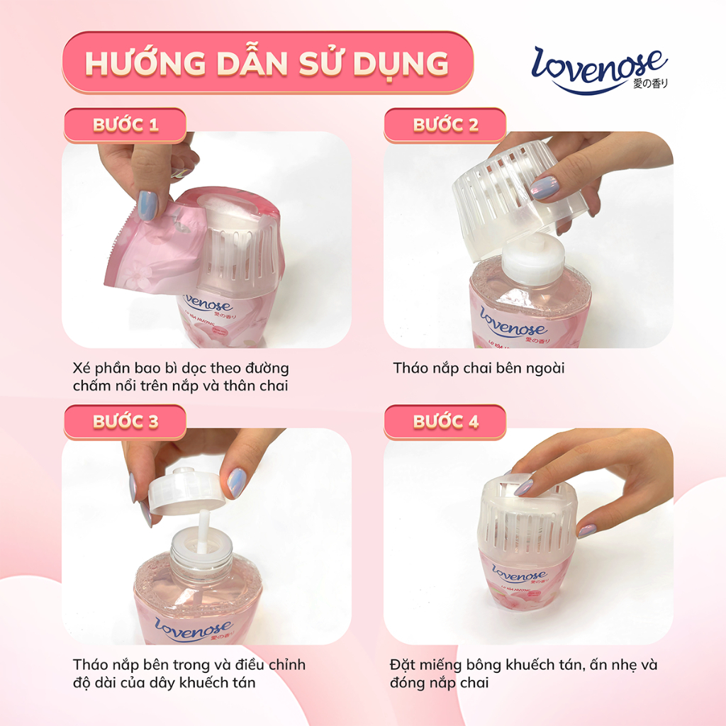 Ảnh Combo 5 Lọ tỏa hương Lovenose hương Lavender thơm tự nhiên dễ chịu khử mùi sáp thơm phòng thế hệ mới 48 ngày- 180ml 4