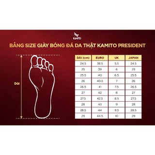Giày đá bóng Kamito President, da Kangaroo thượng hạng, giảm chấn lưỡi gà liền, Cỏ Nhân Tạo