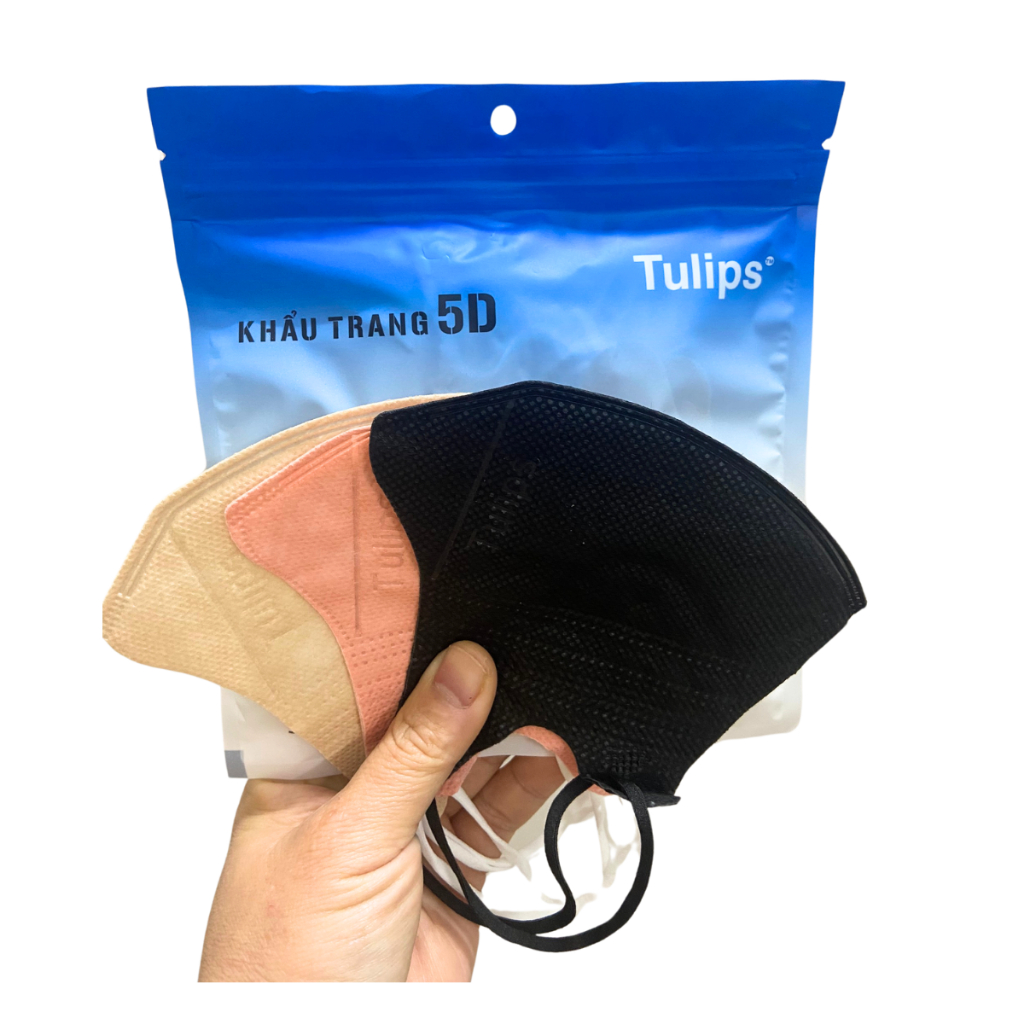 Combo 200 chiếc khẩu trang 5d tulips 3 lớp chống nắng, chống bụi, chống tia uv, kháng khuẩn