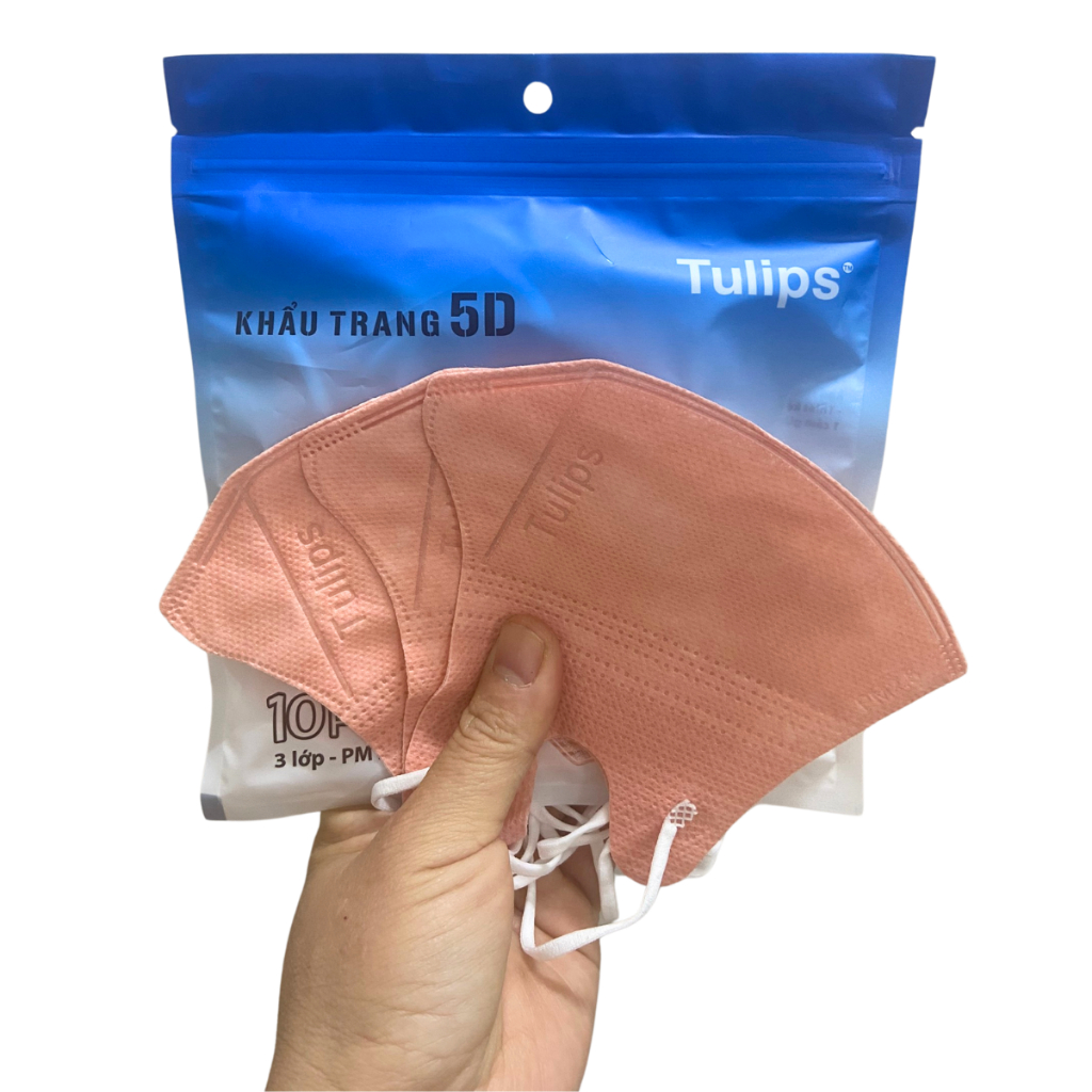 Combo 200 chiếc khẩu trang 5d tulips 3 lớp chống nắng, chống bụi, chống tia uv, kháng khuẩn