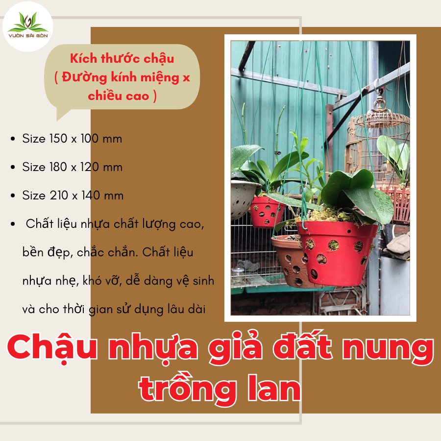 Chậu nhựa giả đất nung trồng lan 10
