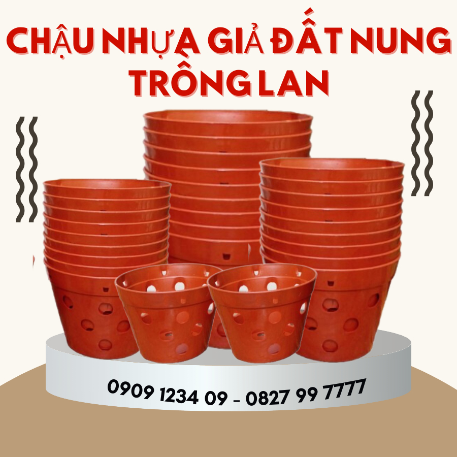 Chậu nhựa giả đất nung trồng lan 11