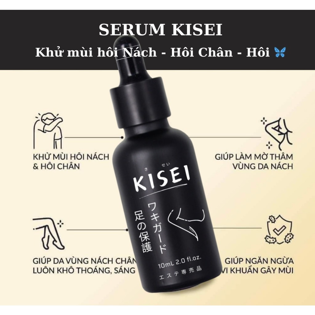 Serum Hôi Nách Kisei Wakiga - Giảm Hôi Nách, Hôi Chân và Sáng Da (Che Tên SP)