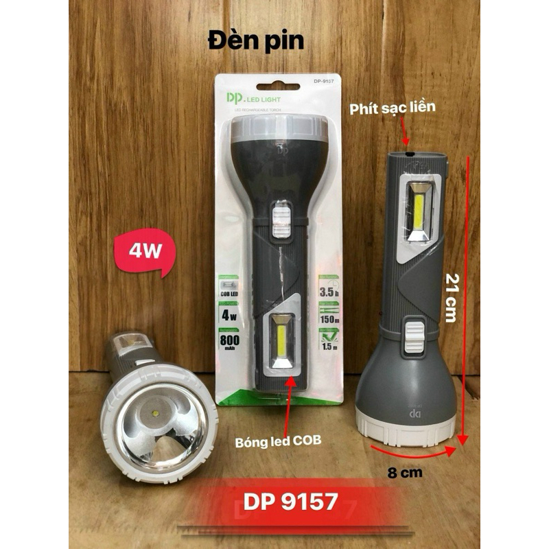 ĐÈN PIN SẠC DP 9157 | Shopee Việt Nam