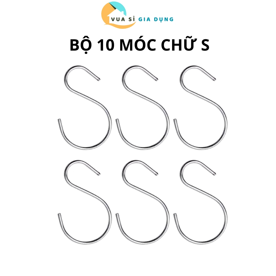 Bộ 10 móc treo chữ S inox, móc treo đồ hình chữ S chắc chắn chịu lực ...