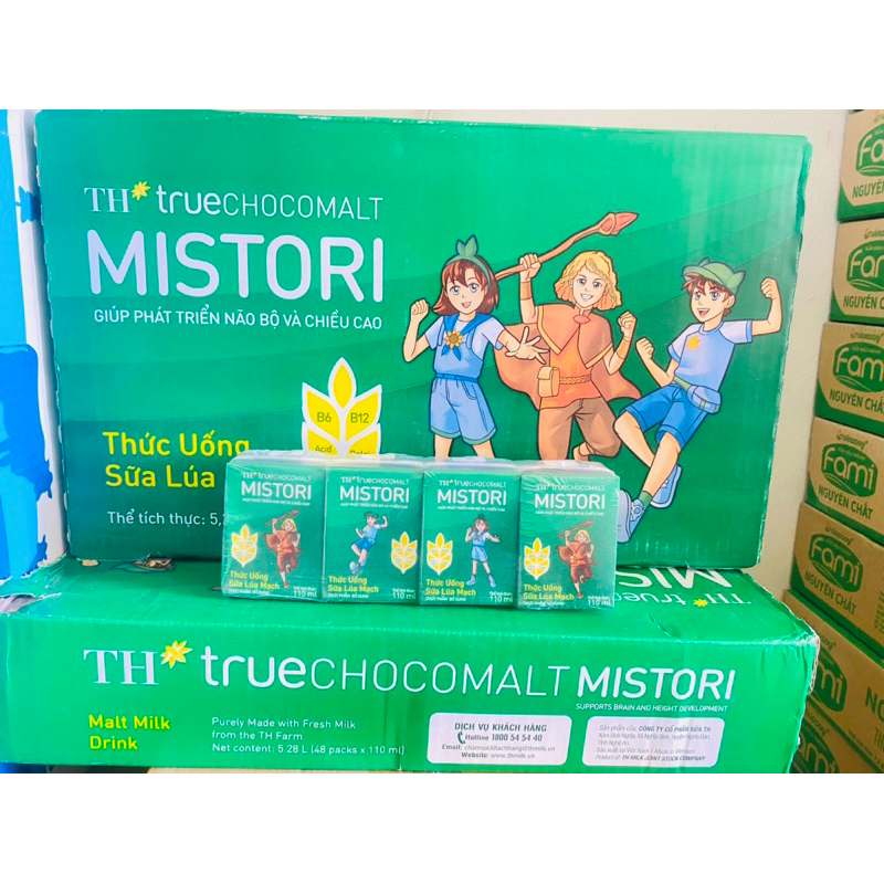 Thùng 48 hộp thức uống Sữa lúa mạch TH True Chocomalt Mistori 110ml ...